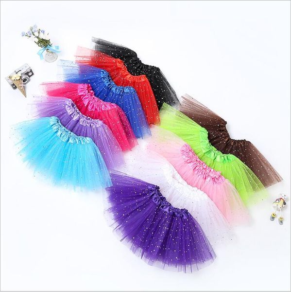 Filles Tutu Jupes Paillettes Tulle Pettiskirt Danse Mini Robes Costume Ballet Enfants Vêtements Robe De Bal Princesse Fête De Noël Stagewear