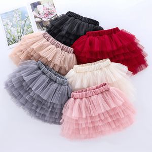 Filles Tutu Jupes Tulle Pettiskirt Bébé Danse Ballet Stade Fil Jupes Maille Gaze Demi Fête Mini Jupe Dancewear Costume 6 Couches Dressup Jupes Fantaisie À Plusieurs Niveaux BC728