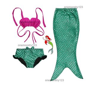 Girls Two Piece Mermaid Swimsuit Shining in The Sun Suspender Bikini Set 2-10T Kids Princess Swimwear 5 Color
