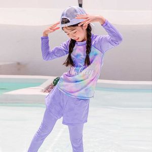 Ensemble deux pièces pour filles 3-11 ans à manches longues Ski 2021 maillots de bain bébé imprimé mignon pour enfants P230602 nice