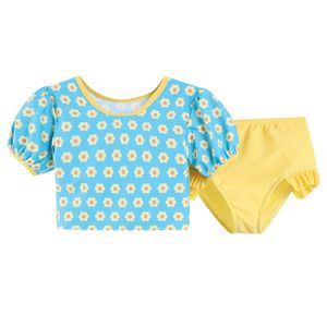 Meisjes tweedelen Bloems badpak 2-8t Princess Girl Vivid Beachwear Kinderen Zomer comfortabel badpak