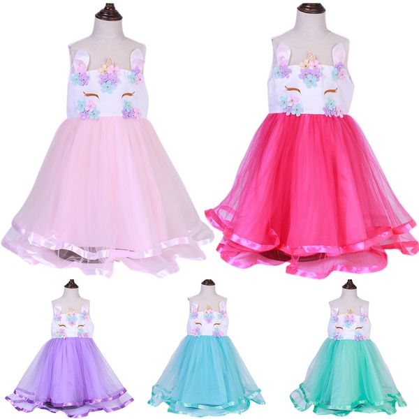 Filles Princesse Robe Enfant Fille Perlée Brodé Robe De Bal Enfants Designer Vêtements Enfants Sans Manches Maille TUTU Zip Robes M1104