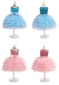Robes de mariée pour filles jupes de princesse de fille de fleur paillettes enfants couches de gâteau robe de bal enfants boutiques vêtements pour Halloween X'mas