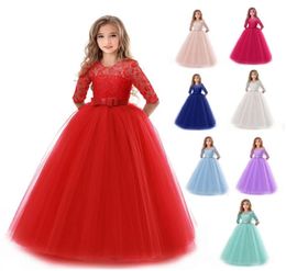 Meisjes bruiloft Kinderjurken voor meisjes Feestjurk Kant Prinses Zomer Tienerkinderen Prinses Bruidsmeisjesjurk 8 10 12 14 jaar 89917895