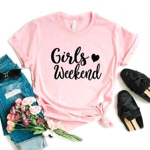 Meisjes weekend t -shirt print vrouwen t -shirts casual grappig voor Lady Yong Girl Top Tee