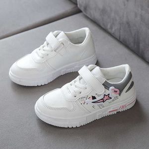 Zapatillas blancas para niñas, zapatos blancos para niños, zapatillas informales grandes para niños, zapatos deportivos para estudiantes de escuela primaria G1025