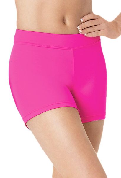 Short d'entraînement de course à taille moyenne en Lycra à large ceinture élastiquée pour filles pour femmes