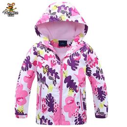 Filles coupe-vent veste pour enfant vêtements marque fleur polaire polaire manteau printemps automne 3-12T enfants vestes 211011