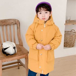 Vêtements d'hiver pour filles Enfants 90% Vestes en duvet de canard blanc Bébé Long manteau à capuche Enfants Vêtements d'extérieur chauds Vêtements pour garçons Parka Snowsuit H0910