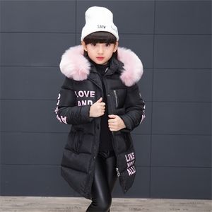 Manteau d'hiver pour filles, longueur de mode coréenne, vêtements d'extérieur rembourrés, veste épaisse, vêtements de 2 à 8 ans 211027