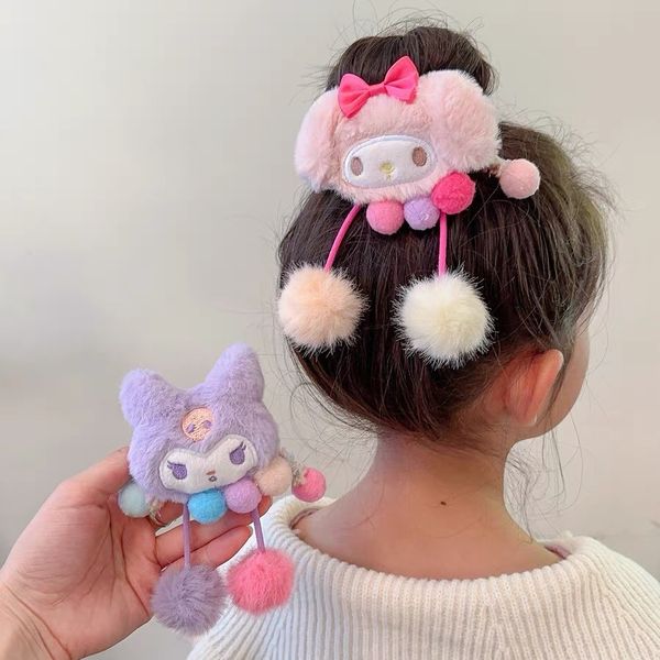 Chicas con lujosas diademas, chicas con bollos en la cabeza, sin daño en su cabello, hermosos peinados de Lego, círculos de cabello, dibujos animados, hilo de lomi, bandas elásticas para niños