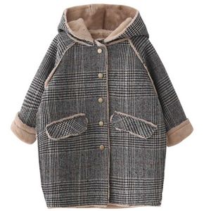 Abrigo de lana para niñas largo y grueso para niños sobre 211203