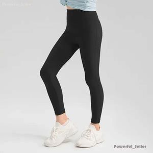 Leggings de Yoga pour filles, collants fins pour enfants, pantalons de survêtement doux et élastiques, pantalons serrés de sport pour enfants, pantalons slim de danse, Lulumelon 8861