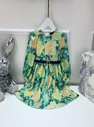 Girls039s peincess coton robes marque designer fleur impression fille jupe taille 1101602095180