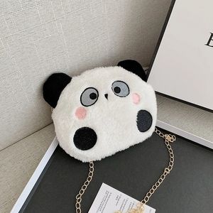 Girly mignon dessin animé en peluche sacs à bandoulière belle Panda étudiant filles chaîne sac de messager hiver bébé enfants petit sac à main sacs à main