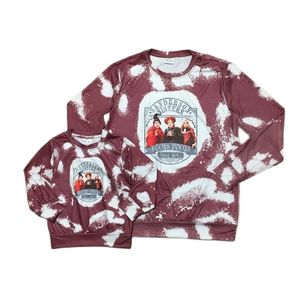 Girlymax herfst winter moeder meisjes stropdas geverfd T-shirt mama kinderen halloween hocus pocus kleding 210724