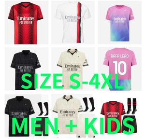 AC GIROUD Milans Soccer Jerseys 2023 2024 quatrième PULISIC RAFA LEAO KOCHE REIJNDERS LOFTUS-CHEEK BENNACER R.LEAO THEO 4ème 23 24 Chemises de football M. MAIGNAN hommes kit enfants