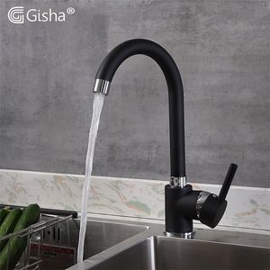 Gisha 4 couleurs robinet de cuisine maison eau froide et chaude en laiton poignée monotrou mitigeur d'eau pivotant robinet d'évier de cuisine G2038 T200424