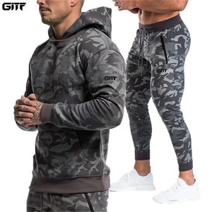 GITF Set Survêtement Gym Fitness Compression Sports Suit Vêtements Running Jogging Sport Camouflage costume d'entraînement hommes 201128