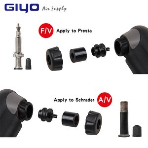 Giyo AV/FV Klep Bike Pump Adapters MTB Road Bicycle Pump met Meter Mini Cycling Pump Presta Schrader Band Bycle Air Inflator