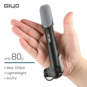 Pompe à vélo Giyo 120psi mini pompe à main portable avec support de pneu de porte