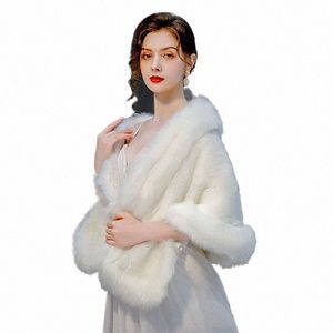 Giysile Wedding Sjawl Bride Waistcoat Tule Cape White Cape Dr. Fur Shawl Faux Fur Coat Hacks For Women A7te#