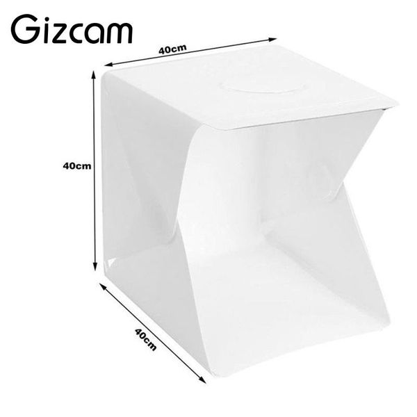 Livraison gratuite Gizcam 41 cm * 39,5 cm * 41 cm Pliant LED Diffuseur Lumière Tente Photographie Studio Soft Box Décors Tabletop Photo Studio kits