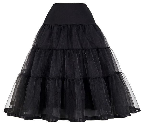 GK Women Skirts Voile Doble capa retro Vintage Crinoline Pettoat Subskirt Color sólido Alta Cintura Maxi Falda Dama Falda Y207775459