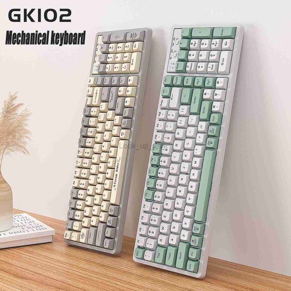 GK102 arbre mécanique clavier rétro-éclairé filaire esports jeu ordinateur rouge arbre keycap Bluetooth sans fil HKD230808