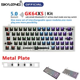 GK64 GK64XS GK64X 64 touches clavier mécanique échangeable à chaud Kit de bricolage personnalisé barre d'espace divisée rvb rétro-éclairé IP6X Win/Mac SK64