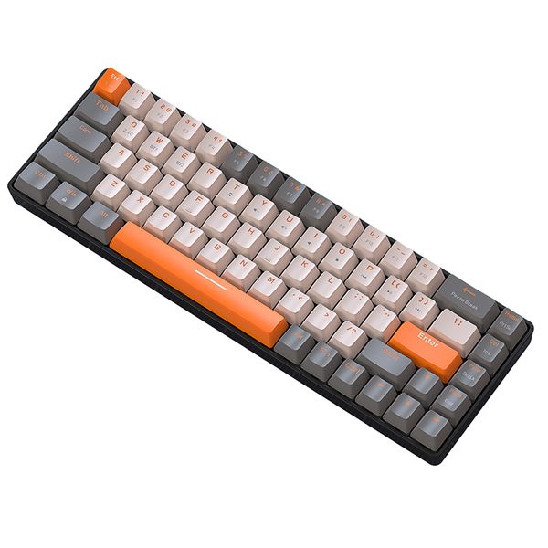 Teclado mecánico GK65 RGB, 3 modos, inalámbrico, 4000mah, teclas Bluetooth 2,4G, juego ruso, teclado intercambiable en caliente