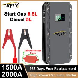 GKFLY Auto Jump Starter 3000A/2000a/1500A 12V Startapparaat Power Bank Auto Batterij Booster Lader Forpetrol Diesel Auto -starter