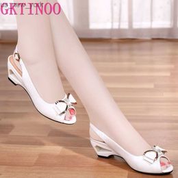 GKTINOO 2023 été nouveau Style sandales femme été avec des chaussures à bout ouvert chaussures blanches chaussures confortables pour femmes L230518