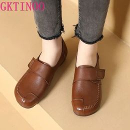 GKTINOO – chaussures plates et souples pour mères, grande taille, automne, pour femmes d'âge moyen et âgées, en cuir véritable, antidérapantes, 240124
