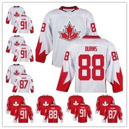Gla A3740 87 Sidney Crosby 88 Brent Burns 91 Steven Stamkos 91 Tyler Seguin Team Canada 2019 Coupe du monde de hockey Premier maillot domicile