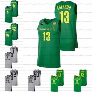 Gla A3740 Hommes Custom Oregon Ducks NCAA College Basketball Jersey 13 Quincy Guerrier 42 Jacob Young 0 Will Richardson 50 Eric Williams Jr. 32 Nathan