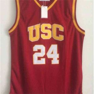 Gla C202 Brian Scalabrine # 24 USC Trojans University of Southern California College Basketball Jerseys Double couture Nom et numéro Expédition rapide