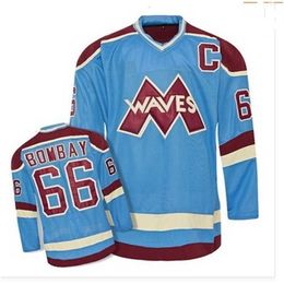 Gla Mit # 66 Gordon Bombay TRÈS RARE PAS DE RÉSERVE Gunner Stahl Mighty Ducks Waves Hockey Jersey N'importe quel nom et n'importe quel numéro