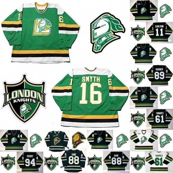 Gla Mit London Knights 8 Jason Glover 11 John Carlson 94 Corey Perry 89 Sam Gagner 41 Jason Allison 16 Brad Smyth 20 Louie DeBrusk Maillot de hockey