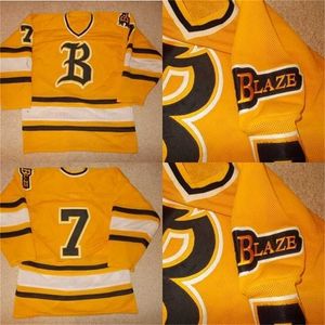 Gla Mit VTG-Bursnville Blaze Game Worn Usado Minnesota High School Hockey Jersey 100% Bordado cosido s Hockey Jerseys