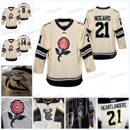 Gla MitNess ECHL Iowa Heartlanders 2022 Prairie Rose Troisième maillot alternatif Maillot de hockey sur glace personnalisé N'importe quel numéro et nom Womens Youth Alll Stitched