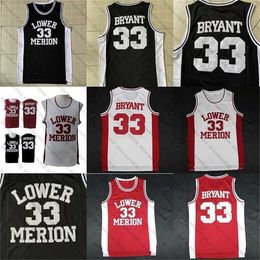 Gla MitNess NCAA 33 Bryant Lower Merion High School JERSEY Double Stiched EN STOCK Maillots de basket-ball de haute qualité