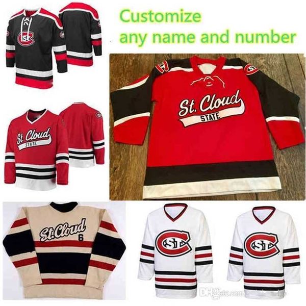 Gla St. Cloud State Huskies College Hockey Jerseys Sam Hentges Jersey Jake Wahlin Luke Jaycox Jack Poehling Nick Perbix cosido personalizado