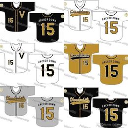 GLAC202 Custom Vanderbilt Commodores Baseball Jersey Vrouwen Jeugd mannen Wit alle genaaide honkbaltruien snel