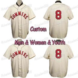 GlaC202 Decatur Commies 1928 Maillots de baseball à domicile personnalisés Hommes Femmes Jeunes Double Couture Haute qualité et livraison rapide Jersey