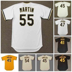 GlaC202 Maillot de baseball vintage Pittsburgh 41 JERRY REUSS 1978 45 JOHN CANDELARIA 1976 47 FRANCISCO LIRIANO 1970 54 RICH GOSSAGE 1977 55 RUSSELL