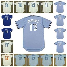 GLAC202 Toronto Vintage Baseball Jersey 11 George Bell 1990 12 Ernie Whitt 1988 Alomar Martinez 14 Jose Bautista 2004 Moseby 15 Shawn Green 1994 17