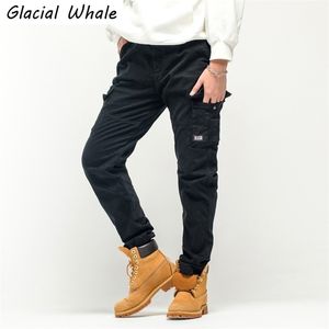 GlacialWhale Mens Cargo Pantalones Joggers Hombre Hip Hop Japonés Streetwear Vintage Pantalones Jogging Negro Para 220325