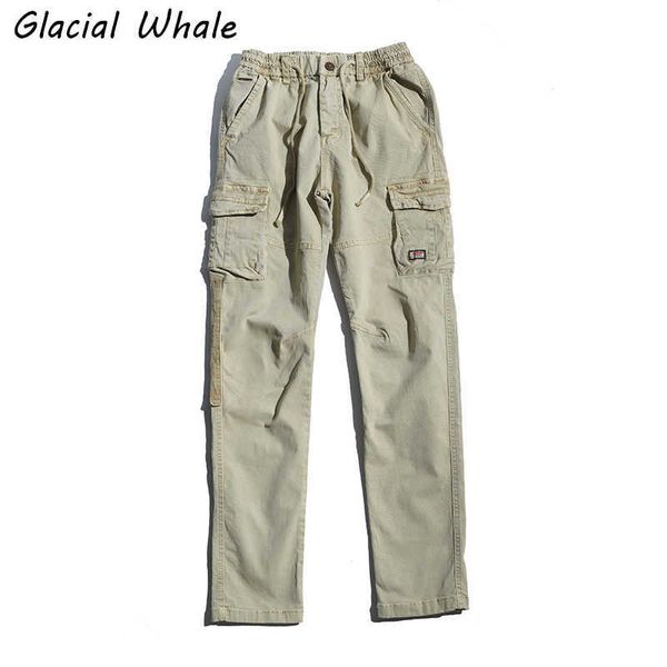 GlacialWhale Mens Cargo Pants Men Joggers Hombre Hip Hop Ropa informal japonesa Vintage Pantalones Jogging Khaki Pantalones para hombres 210930