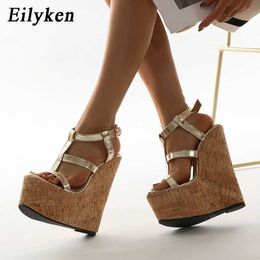 Gladiator cuñas Eilyken Super Cover Heel Plataforma alta Sandalias Damas Moda Summer Hebellle Women Shoes T